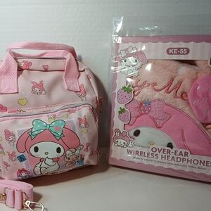 Sanrio Pink Backpack and Headphones Set